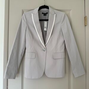 Theory Light Gray Blazer with White Trim